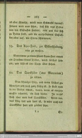 54. Das Quecksilber (oder Mercurium) zu tödten