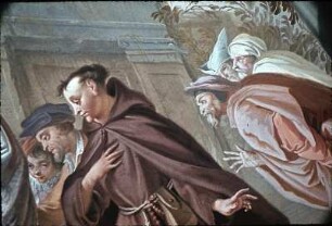 Die Bekehrung eines Juden durch den heiligen Antonius von Padua: ein Esel kniet vor der Hostie nieder