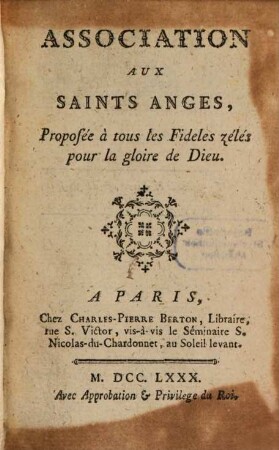 Association aux saints anges
