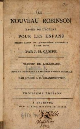 Le nouveau Robinson : Livre de lecture pour les enfans