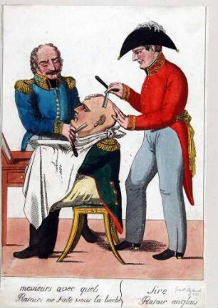 Napoleon-Karikatur: "Die Rasur"