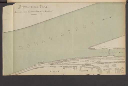 Situations-Plan der Anlage des Schwimmthores bei Nussdorf.