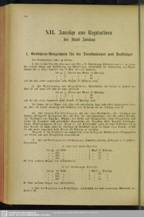 XII. Auszüge aus Regulativen der Stadt Zwickau