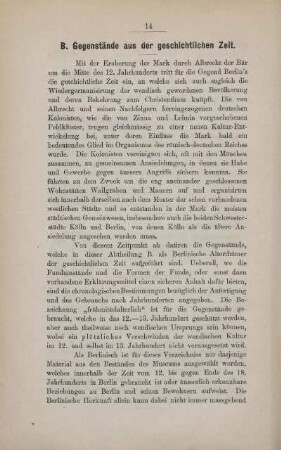 B. Gegenstände aus der geschichtlichen Zeit