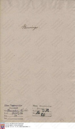 Hennings, [Wilhelm], Geheimer Legationsrat und Buchhändler in Gotha