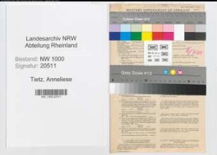 Entnazifizierung Anneliese Tietz, geb. 06.06.1901 (Buchprueferin)