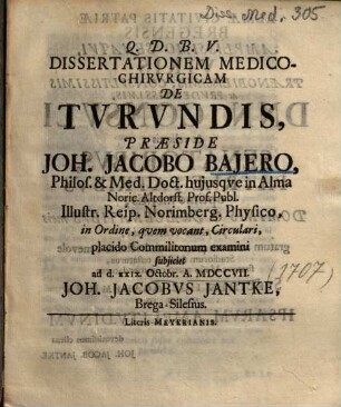 Dissertationem Medico-Chirvrgicam De Tvrvndis ...