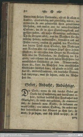 Gebet, Andacht, Andächtige