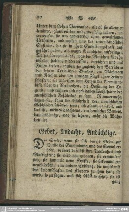 Gebet, Andacht, Andächtige