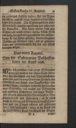 Das vierte Kapitel. Von der Sekretarien Beschaffenheiten der Kunst nach.