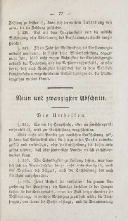 Neun und zwanzigster Abschnitt. Von Urtheilen