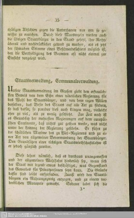 Staatsverwaltung, Communalverwaltung