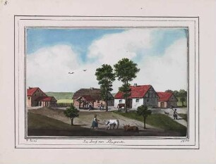 'Im Dorf von Slupowo' Aquarell