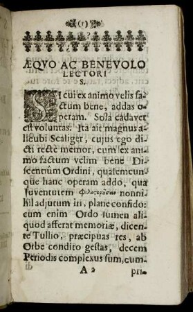 Æqvo Ac Benevolo Lectori S.