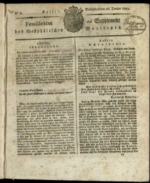 No. 8, Sonnabend den 26. Januar 1812