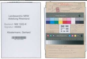 Entnazifizierung Gerhard Klostermann , geb. 20.09.1922 (Autor)