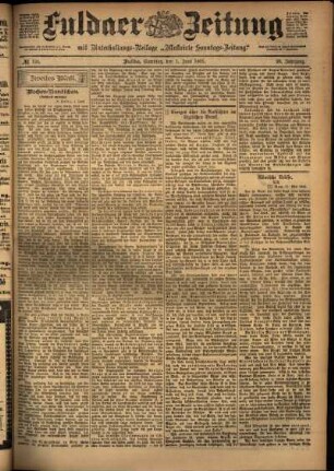 Zweite Ausgabe vom Samstag, den 01. Juni 1901.