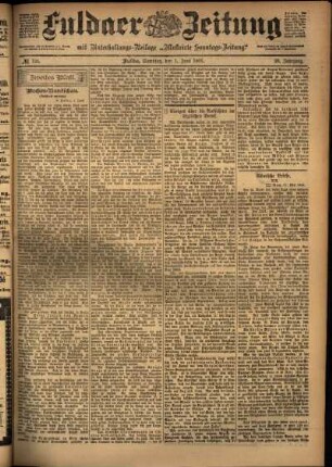 Zweite Ausgabe vom Samstag, den 01. Juni 1901.
