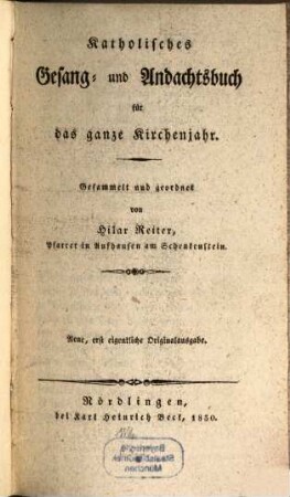 Katholisches Gesang- und Andachtsbuch für das ganze Kirchenjahr