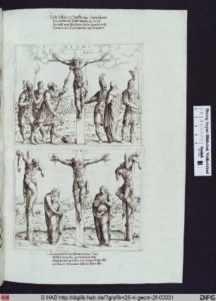 Maria und Johannes unter dem Kreuz Christi.