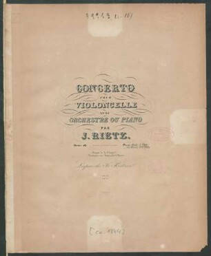 Concerto Pour Violoncelle Avec Orchestre Ou Piano : Oeuv. 16.