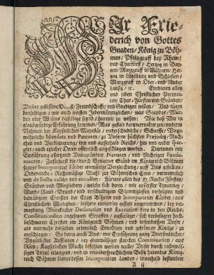 A2r-B2v, Der königlichen Mayestät...