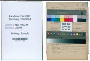 Entnazifizierung Joseph Hoberg , geb. 11.08.1884 (Staatsanwalt)
