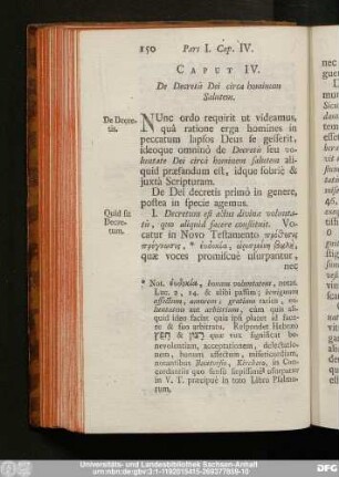 Caput IV. De Decretis Dei circa hominum Salutem.
