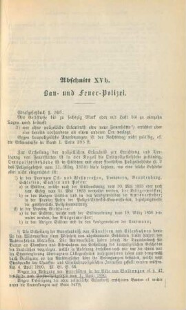Abschnitt XVb. Bau- und Feuer-Polizei