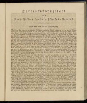 Correspondenzblatt des Kurhessischen Landwirthschafts-Vereins