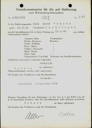 Schatz, Anna Maria