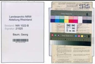 Entnazifizierung Georg Baum , geb. 12.10.1882 (Ingenieur)