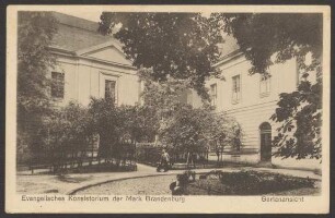 Ansichtskarte „Evangelisches Konsistorium der Mark Brandenburg // Gartenansicht“, Lindenstraße