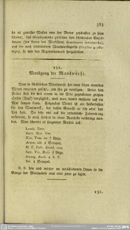 131. Vertilgung der Maulwürfe