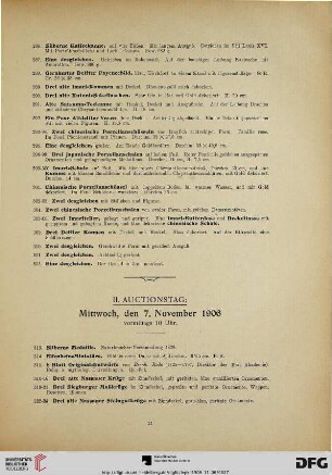II. Auctionstag: Mittwoch, den 7. November 1906, vormittags 10 Uhr (Nr. 313-571)