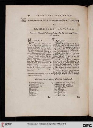 X: Extraits de J. Honorius