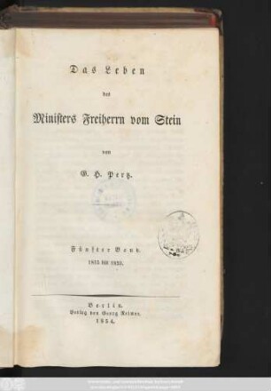 Bd. 5: 1815 bis 1823