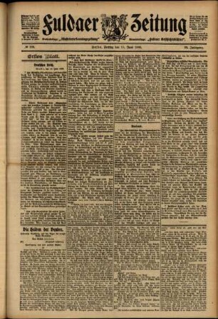 Erste Ausgabe vom Freitag, den 15. Juni 1906.