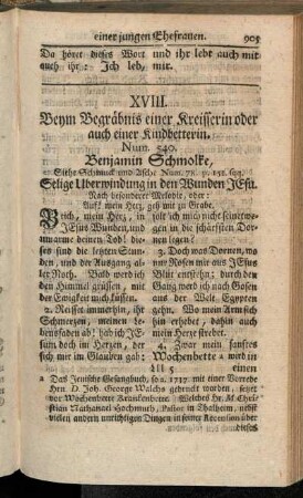 XVIII. Beym Begräbnis einer Kreisserin oder auch einer Kindbetterin.