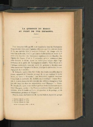 La question du Maroc au point de vue espagnol
