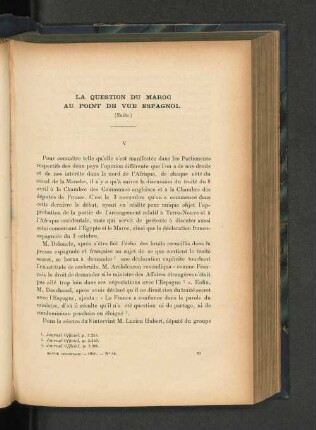 La question du Maroc au point de vue espagnol