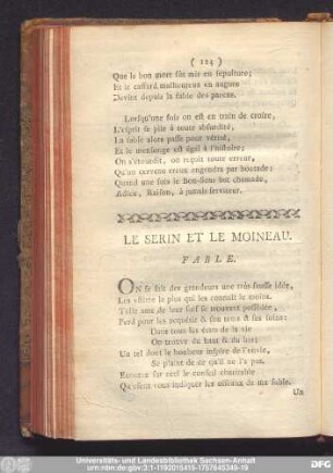 Le Serin Et Le Moineau. Fable.