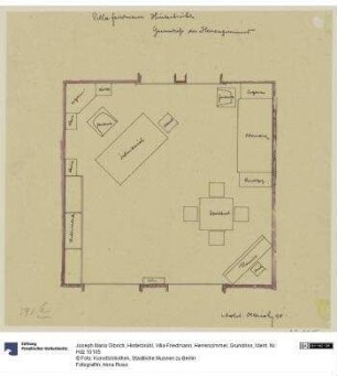 Hinterbrühl, Villa Friedmann, Herrenzimmer, Grundriss