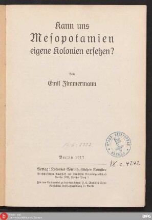 Kann uns Mesopotamien eigene Kolonien ersetzen?