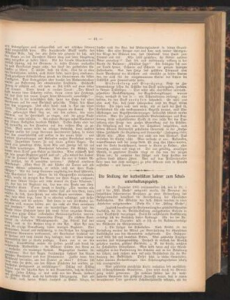 ¬Die¬ Stellung der katholischen Lehrer zum Schulunterhaltungsgesetz