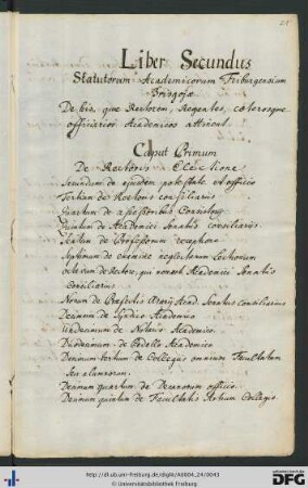 Statuta academiae albertinae duobus libris comprehensa (Abschrift der Statuten von 1618): Statuten