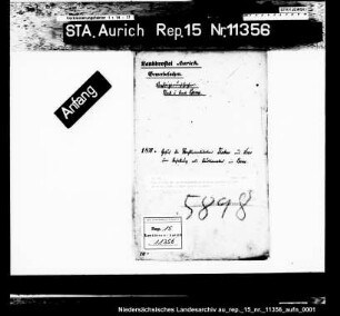Die Gesuche des Rechtskandidaten E.Th.H. Fischer in Leer um Anstellung als Auktionator in Esens