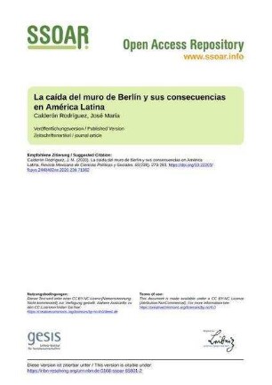 La caída del muro de Berlín y sus consecuencias en América Latina