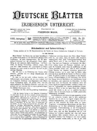 Schulaufsicht und Lehrerbildung