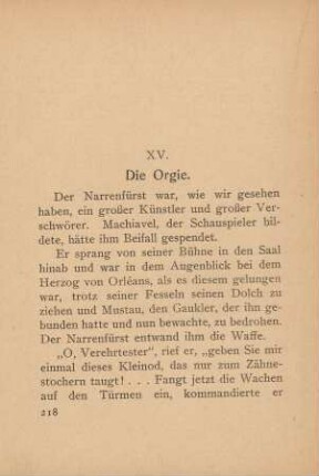 XV. Die Orgie
